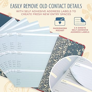 Boxclever Press Large Address Book. Address Book with Alphabetical Tabs and 432 Spaces. Hardcover Address Books with Change of Address Labels, Birthday  Christmas Card Sections. 8.5 x 7.5ins