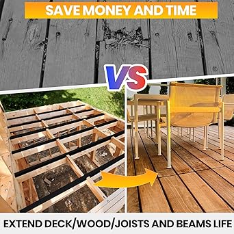ADHES Deck Joist Tape 2 inch, 2" x 50' Weather Resistance  Waterproof Joist Tape for Decking, Deck Flashing Tape, Butyl Joist Tape, Ideal for Wood Decks Beams Roof, Outdoor Construction Use
