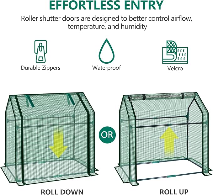 Mini Greenhouse Indoor, 36x19x34(H) Inches Tabletop Garden Nursery Plant Cover Tent with Humidity Domes for Home Gardening, Seedling Propagation and Germination, Green Cover