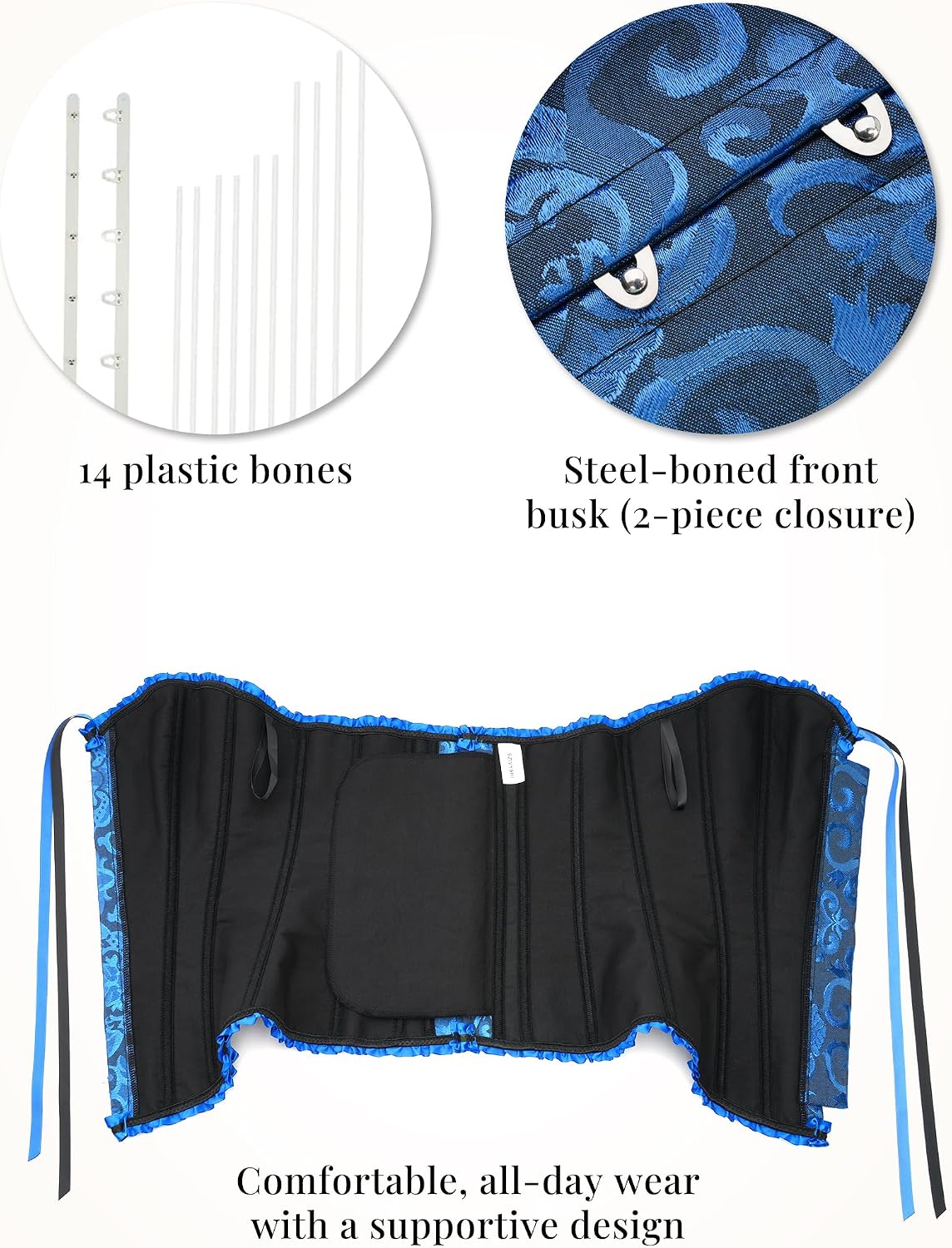 Corset Tops for Women, Bustier Shapewear Lingerie, Lace Waist Push Up Bodysuit