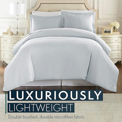 HC Collection Bed Skirt, Soft Microfiber Box Spring Cover, Bed Skirting Queen Size, 14" Inch Drop, Wrinkle  Fade Resistant - White