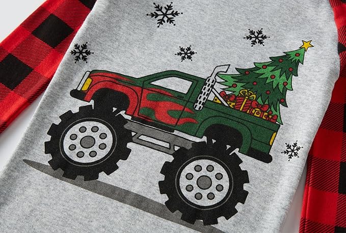 Boys Christmas Pajamas Toddler Boys Cotton Long Sleeve Pjs Kids Holiday Sleepwear Sets 18months-18years