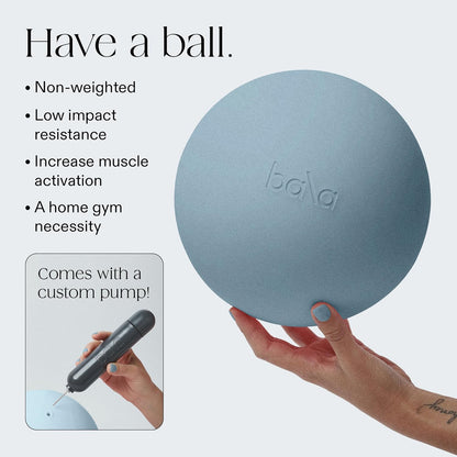 Bala Pilates Ball, Non-Weighted Exercise Ball - Small 8" Yoga Ball for Barre, Stretching, Strength & Core Training - Workout Accessory with Home Gym & Fitness Routines - 100% PVC ( No pump-box damage)
