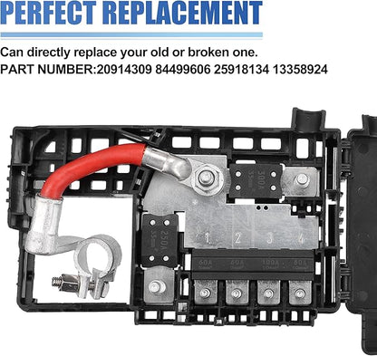 X AUTOHAUX Fuse Box Battery Terminal with Cover Fits for Cadillac ATS XTS Engine Compartment Fuse Block for Chevrolet Malibu Replacement 20914309 84499606