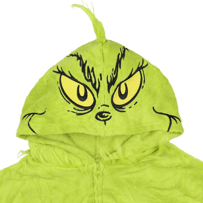Dr. Seuss GRINCH Who Stole Christmas Hooded Pajama Union Suit.