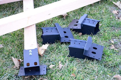 Multi-Use Outdoor 4x4 Compound Angle Platform Brackets for Deer Stand Hunting Blinds Shooting Shack, Tree House, Observation Decks, Set of 4, 16''x 7.5''x 9'', Black, 4 Count