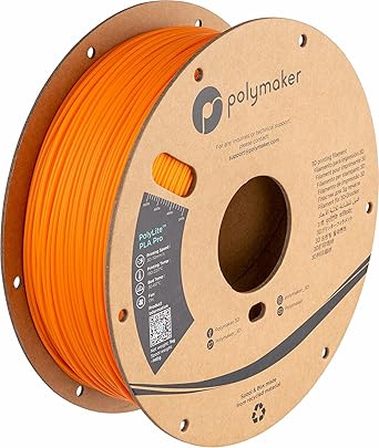 Polymaker PLA PRO Filament 1.75mm Orange, Powerful PLA Filament 1.75mm 3D Printer Filament 1kg - PolyLite 1.75 PLA Filament PRO Tough & High Rigidity 3D Printing PLA Filament Orange