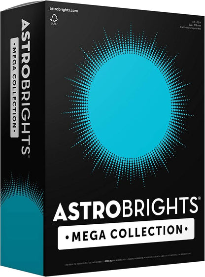 Astrobrights Mega Collection, Colored Paper, Bright Blue, 625 Sheets, 24 lb89 gsm, 8.5" x 11" - MORE SHEETS! (91621)
