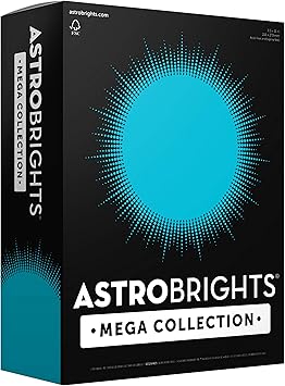 Astrobrights Mega Collection, Colored Cardstock, Bright Blue, 320 Sheets, 65 lb176 gsm, 8.5" x 11" - MORE SHEETS! (91628)