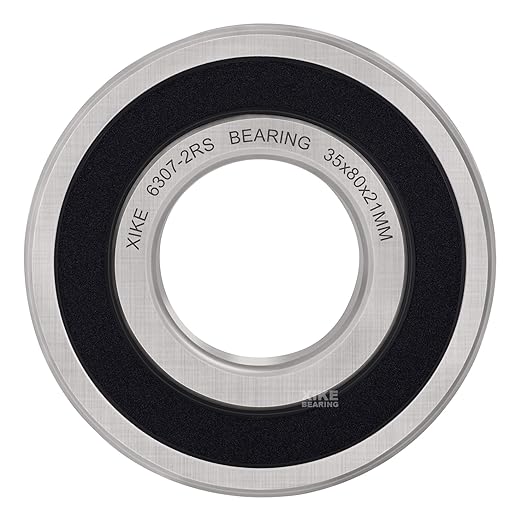 XiKe 2 pack of 5 6307-2RS Double Rubber Seal Bearings 35x80x21mm, Pre-Lubricated and Stable Performance and Cost Effective, Deep Groove Ball Bearings.