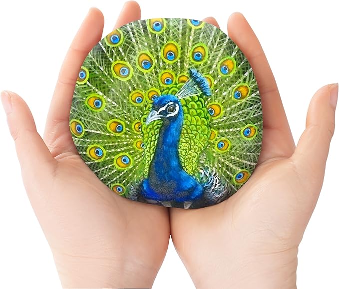 ROCART 6 Extra Large 4-5" Flat Rocks for Painting, Smooth River Rocks Painting Supplies for Kindness Stones, Arts and Crafts, Decoration