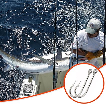 Fishing Saltwater Large Giant Shark and Alligator Hooks Extra Strong Stainless Steel Big Game Fishing Sharp Tuna Catfish Hooks