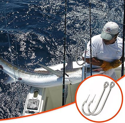 Fishing Saltwater Large Giant Shark and Alligator Hooks Extra Strong Stainless Steel Big Game Fishing Sharp Tuna Catfish Hooks