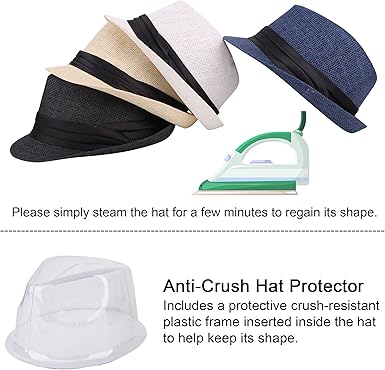 Simplicity Fedora for Men Women Unisex Men's Women's Classic Manhattan Structured Gangster Trilby Fedora Hat