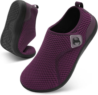 Womens Walking Shoes Comfortable Wide Diabetic Shoes Adjustable Zero Drop Edema Shoe Breathable Neuropathy Nursing Shoes Casual Wide Width Sneakers