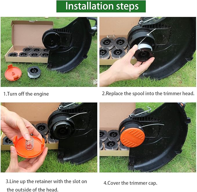 YDSL 4-Pack String Trimmer Replacement Spool for Black and Decker AF-100 Autofeed Weed Eater Spool 30 Feet0.065 Inches
