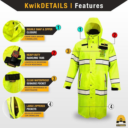 KwikSafety - Charlotte, NC - TORRENT High Vis Rain Jacket  Trench Coat ANSI OSHA Compliant