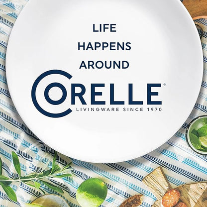Corelle Vitrelle 3-Piece Salad er Frost White Appetizer Plate Set, Triple Layer Glass and Chip Resistant, 6-34-Inch Lightweight Round Plates