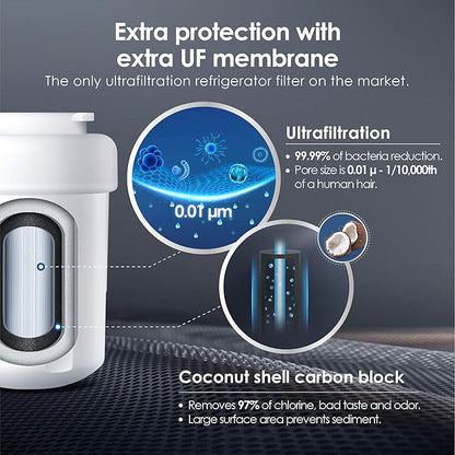 Waterdrop Ultra-Filtration Refrigerator Water Filter, Replacement for GE® SmartWater® MWF®, MWFINT, MWFP, MWFA, GWF, HDX FMG-1, GSE25GSHECSS