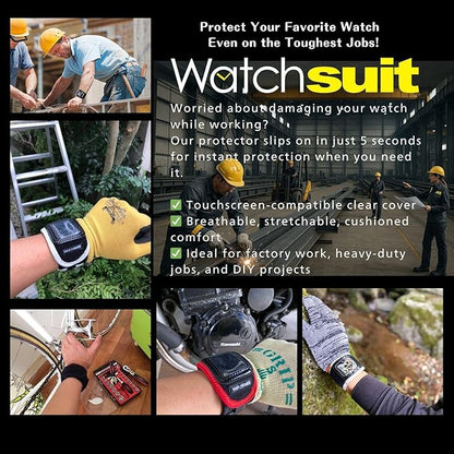 Watch Cover Watch Protector?Watchsuit VR Black/Red?A Cover That Allows You to Easily Attach Your smartwatch or Wristwatch in 5 Seconds! A Covering That can be Easily Worn for Both Sports and Work.