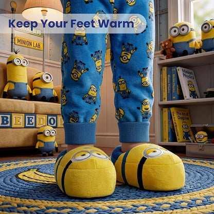 Josmo Minions Slippers for Girls and Boys - Despicable Me Indoor Comfy House Shoes Plush Fuzzy Minion Slipper (sizes: 5-10 Toddlers / 11-1 Little Kid / 2-5 Big Kids)