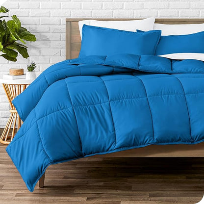 Bare Home Comforter Set - TwinTwin Extra Long Size - Ultra-Soft - Goose Down Alternative - Premium 1800 Series - All Season Warmth (TwinTwin XL, Medium Blue)