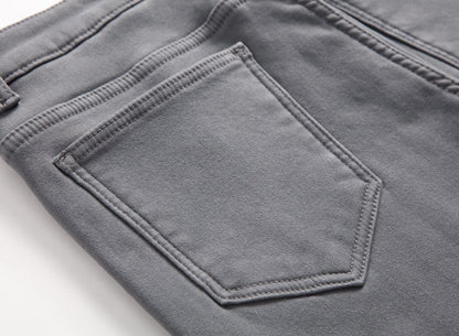FREDD MARSHALL Men's Fleece Lined Skinny Winter Slim Fit Thicken Warm Stretch Jeans