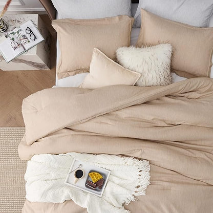 Bedsure California King Comforter Set - Warm Sand Soft Bedding for All Seasons, Cationic Dyed Bed Set, 3 Pieces, 1 California King Size Comforter (104"x96") and 2 Pillow Shams (20"x36"2")