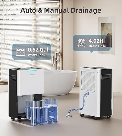 1500 Sq.ft Dehumidifier for Basement and Large Room, 21 Pint Dehumidifiers for Home with Drain Hose, Intelligent Humidity Control, 3 Operation Modes, 24H Timer, Ideal for RV, Bathroom, Bedroom