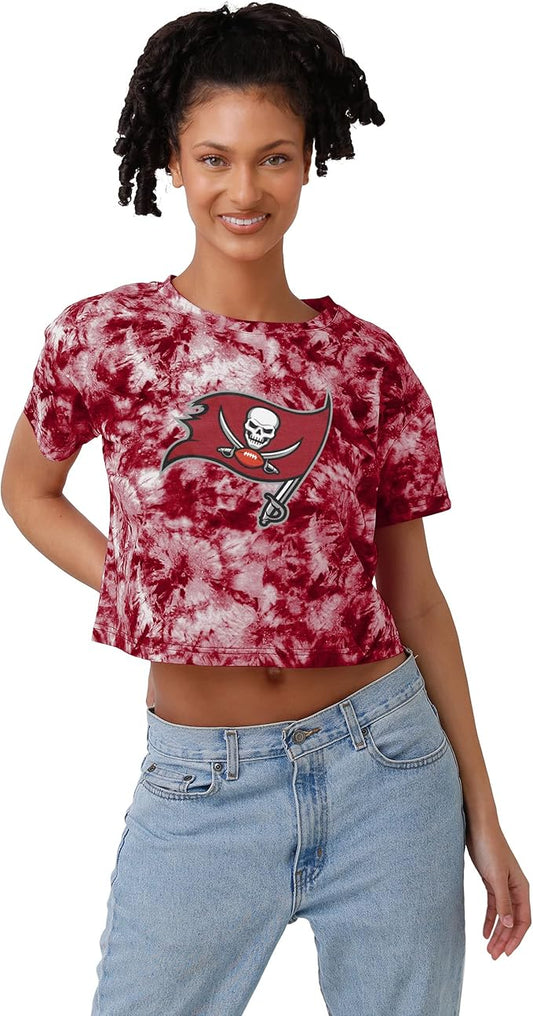 FOCO Women's Tie-dye Big Logo Crop Top Shirt