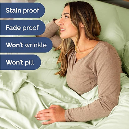 Twin XL Size 3 Piece Sheet Set - Comfy Breathable  Cooling Bed Sheets Set - Hotel Luxury Bedding for Women, Men, Kids  Teens - Deep Pockets, Easy-Fit and Wrinkle Free - Oeko-Tex - Light Sage Green