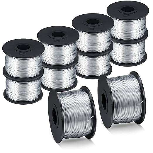 Shimeyao 10 Rolls Rebar Tie Wire Tool 132" 0.8 mm 360 ft Rebar Gun Tie Wire Coil for Automatic Twister Machine, 3600 ft Totally