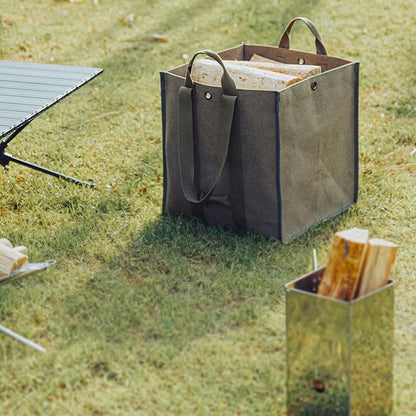 Firewood Log Carrier Tote Fire Wood Canvas BC-400 Khaki Durable Easy Carry
