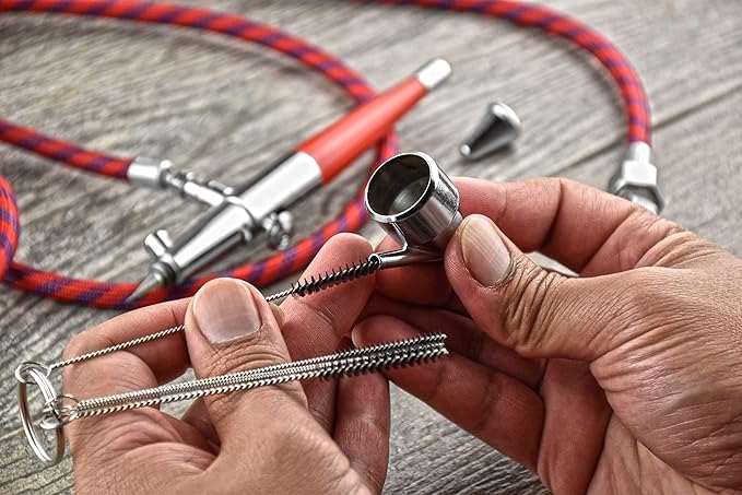 SE Brush Cleaning Sets Nlylon Bristles Varying Sizes for Versatile Tasks Spray and Paint Guns, Barrels, and Other Tools