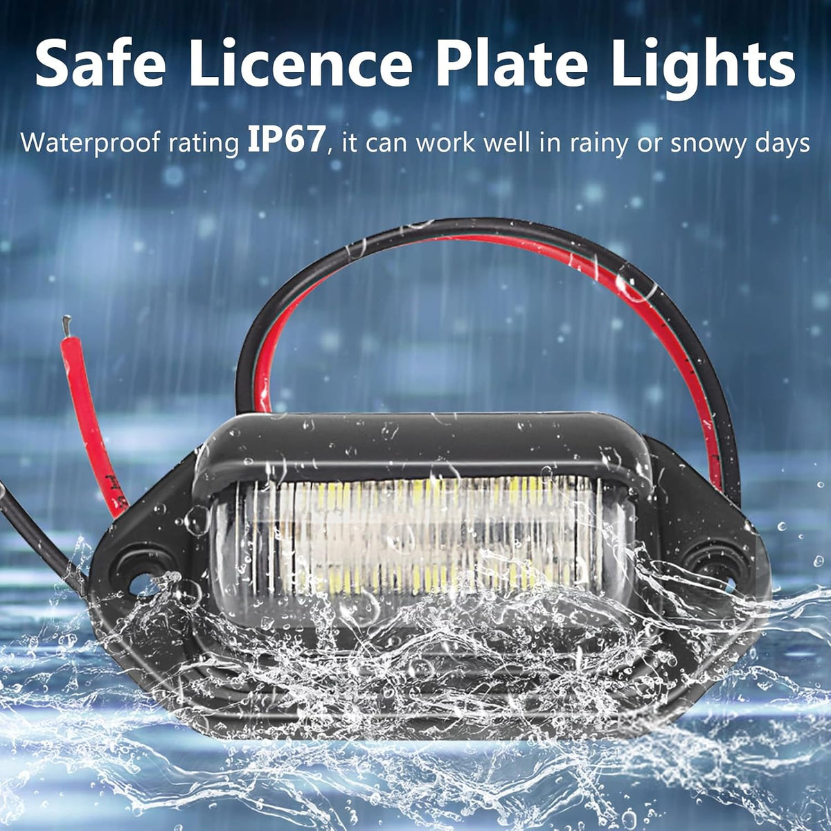 2 PCS White LED License Plate Light, 6-SMD Waterproof Tag Lights, 12V-24V DC Lamp Taillight, Step Courtesy Light Dome Cargo Lights for Truck SUV Van RV Trailer