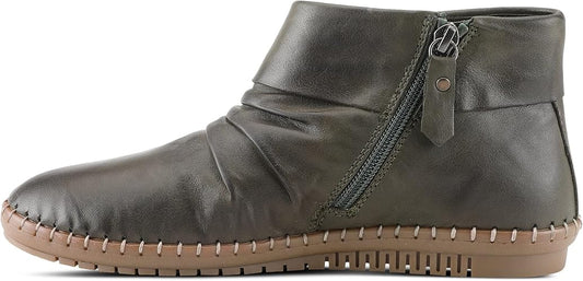 Spring Step Women's Rendezvous Premium Leather Bootie Asymmetrical Envelope Collar