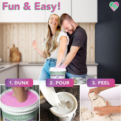 Luna Bean Hand Casting Kit - Couples, Wedding, Hand Mold Highly detailed, easy to use, fun activity for making memories; gifts for women, special occasions, milestones, and family