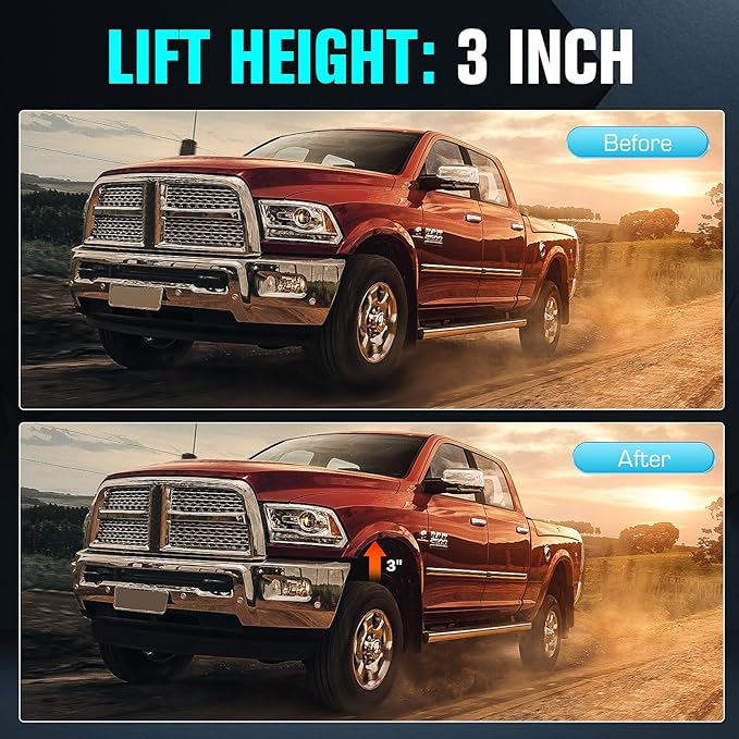 3" Red Front Leveling Lift Kits for 2007-2022 Chevy Silverado 1500GMC Sierra 1500, Front Strut Spacers Raise 3 Inch for Chevy Avalanche Suburban 1500 Tahoe Yukon XL 1500