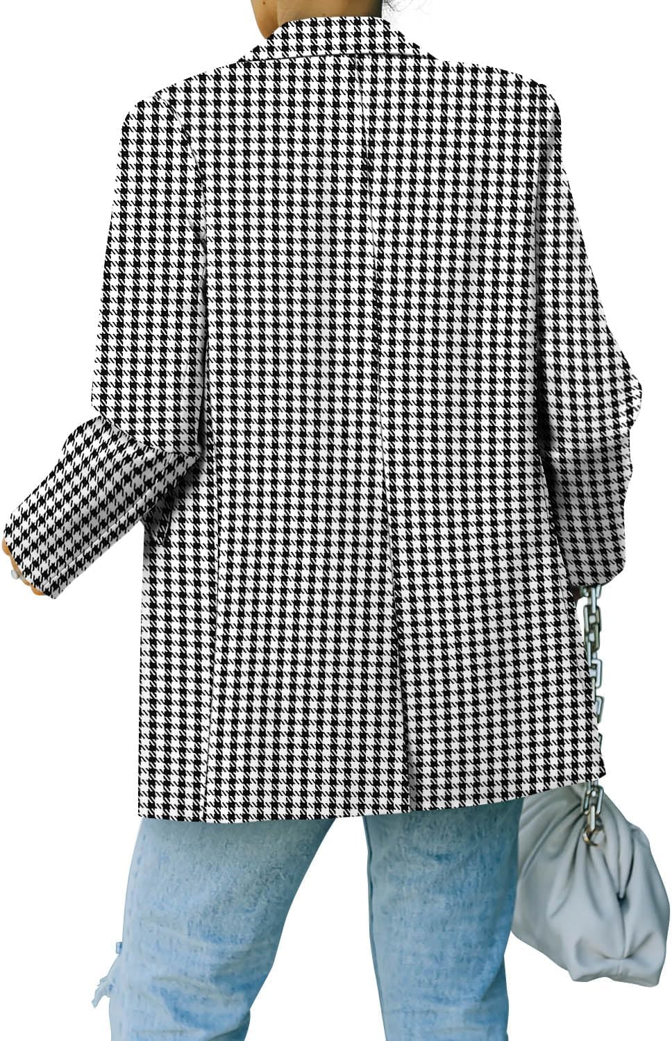 CRAZY GRID Women Business Casual Blazer with Lined Professional Work Suit Jacket with Pockets.