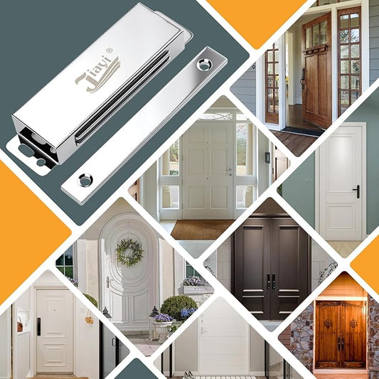 Jiayi Magnetic Cabinet Door Catches 2 Pack Heavy Duty Magnetic Door Latch 110lbs Cabinet Magnets Latches Stainless Steel Magnetic Door Catch for Heavy Door Closing Cupboard Door Closure Magnet