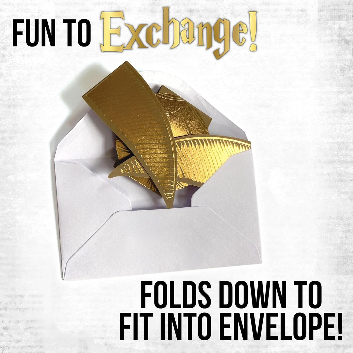 Make your child's Valentine's Day party magical with this 28-card pack featuring shiny gold foil Snitch cards and fun greetings!