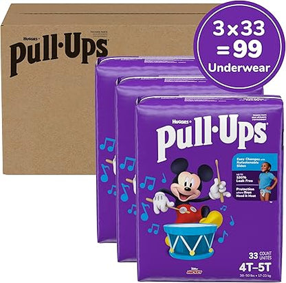 Pull-Ups Boys' Potty Training Pants, 4T-5T (38-50 lbs), 99 Count (3 Packs of 33)