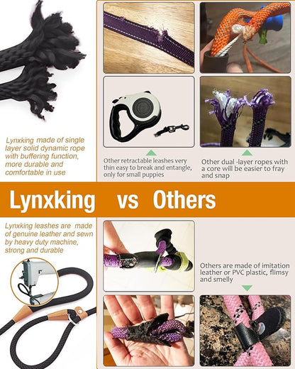 lynxking Slip Lead Dog Leash, 6 FT x 12" Heavy Duty Dog Loop Leashes, Comfortable Strong Rope Slip Leash for Dogs