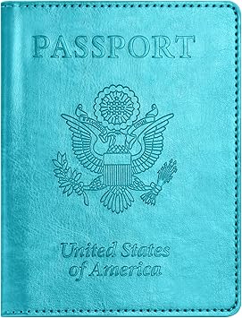 Passport and Vaccine Card Holder Combo with Vaccine Card Slot, Passport Wallet, Passport Cover Case for Women and Men(AK-turquoise)