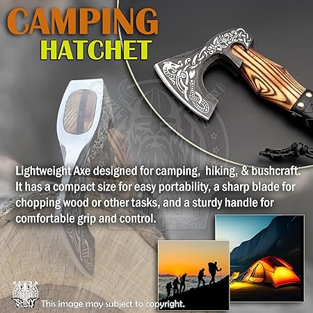 SHINY CRAFTS-Axes berserker axe Viking Hatchet Tomahawk Axe-Custom Handmade Viking Axe Gift Christmas Gift Birthday gift for him with Leather Sheath (VBA 19)