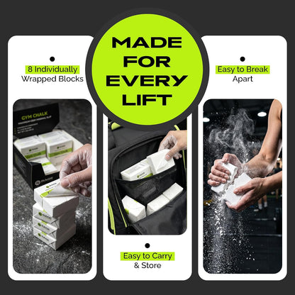 Rage Fitness Premium Gym Chalk, Pure Magnesium Carbonate Chalk for Excellent Grip, Weightlifting, Gymnastics, Rock Climbing - Block Chalk 2 Block