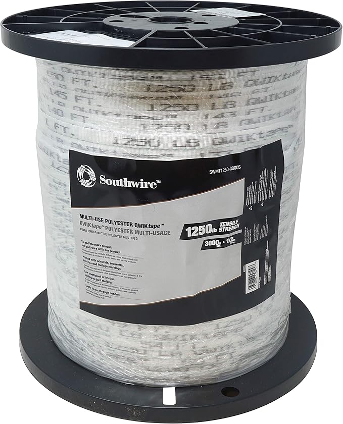 Southwire SWMT1250-3000S Qwiktape Tape 1250-Lb x 3000' Spool