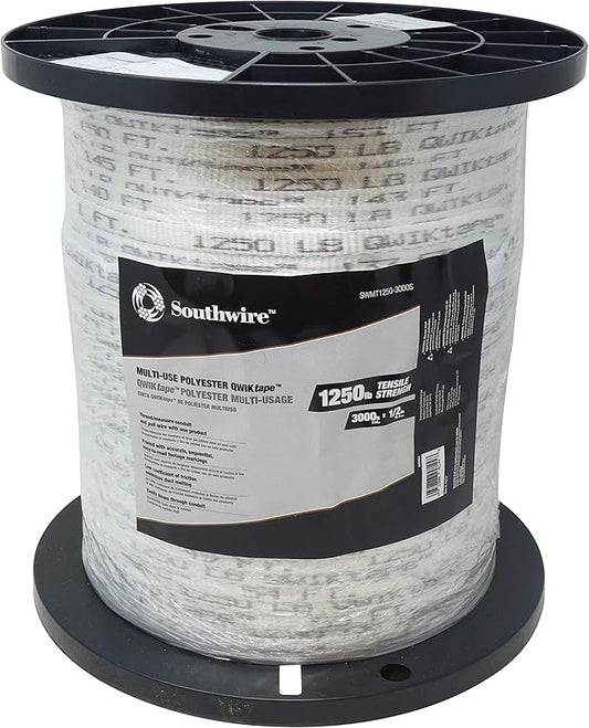 Southwire SWMT1250-3000S Qwiktape Tape 1250-Lb x 3000' Spool