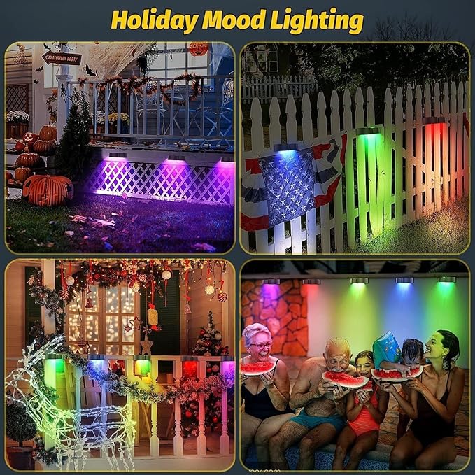 Solar Post Cap Lights Solar Fence Lights, Solar Lights Outdoor Garden Solar Lights Waterproof