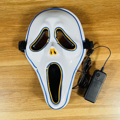 Halloween Purge Scary Led Light Up Glow Mask for Festival Party Gifts, Men Adults Mask - Blue